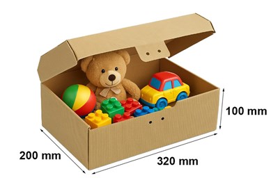 Eko Karton Karbowany z Pokrywką – Kufer na Prezent 320x200x100 mm