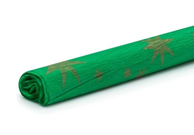 Bibuła Marszczona 50x200cm Zielona w gwiazdy