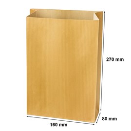 Torebka fałdowa złota KRAFT GOLD 160x270+80mm - 1 szt.
