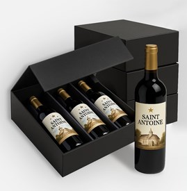 Pudełko na 3 wina czarne 320x270x85mm MAGNES