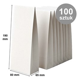 Torebka Papierowa Ekologiczna 80x65x190 Biała - Pakiet 100 szt
