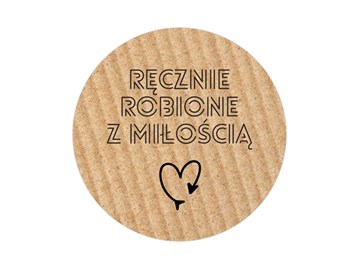 Naklejki okrągłe Kraft Ręcznie Robione z Miłością