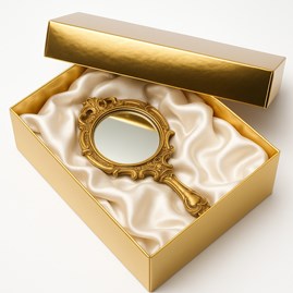 Złote pudełko laminowane z pokrywką