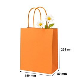 Pomarańczowa torebka papierowa 180x80x225 mm z uchwytem skręcanym – energetyczna i praktyczna