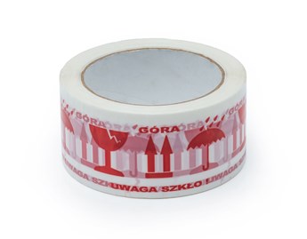 Taśma Ostrzegawcza UWAGA SZKŁO GÓRA 48mm/66m