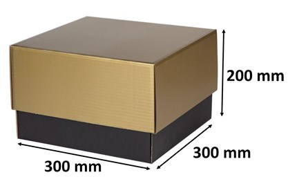 Pudełko ozdobne czarno-zł. z wiekiem 300x300x200mm
