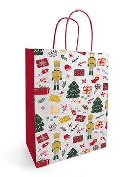 Torba upominkowa biało-czerwona, 180x80x220mm NOELLA