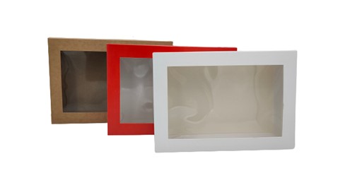 Pudełko ozdobne białe 220x150x20mm z oknem