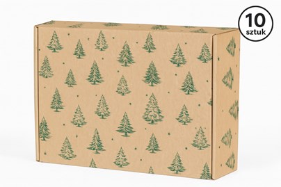 pudełko świąteczne, karton fasonowy, pudełko choinka, pakiet 10 sztuk, opakowanie prezentowe
