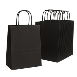 Pakiet - Torba papierowa na prezent 180x80x225 / czarna 10 szt