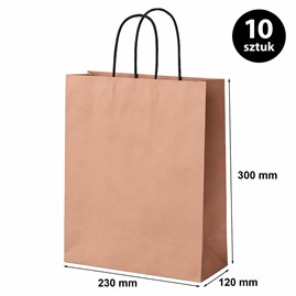 Torba prezentowa 230x120x300 mm miedziana 10 szt