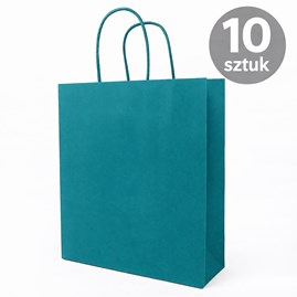 Torba papierowa kraft zielononiebieska 180×80×225 mm 10 sztuk