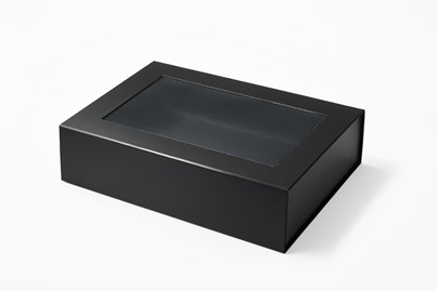 Pudełko Magnetyczne Czarne z okienkiem 200x150x55mm (zew) F1