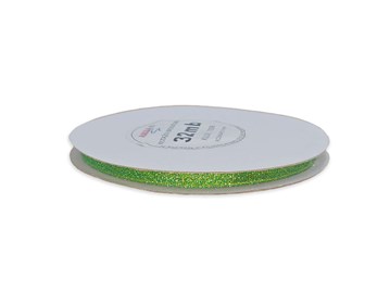 Wstążka brokatowa 6mm 32m WB7008 zielona