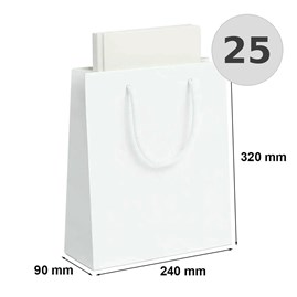 Torby białe laminowane 240x90x320 mm torby prezentowe 25 szt
