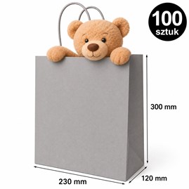 Torba prezentowa 230x120x300 mm szara 100 szt