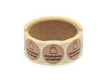 Naklejki okrągłe Kraft Dziękujemy za zakupy 2