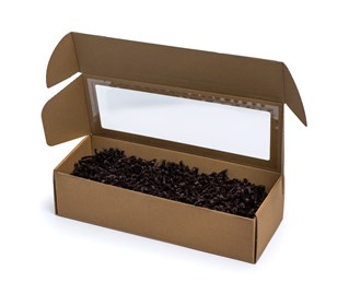 Pudełko ozdobne z oknem EKO karbowane 400x150x100mm F427