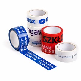 Rolka taśmy klejącej pakowej z logo, klej Solvent i nadruk w 2 kolorach, 48 mm x 54 m
