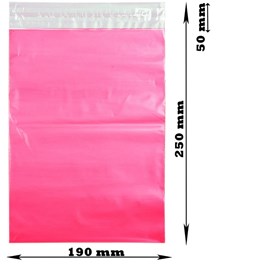Foliopaki Kurierskie Koperty Foliowe Ekologiczne 190x250 50szt Różowe