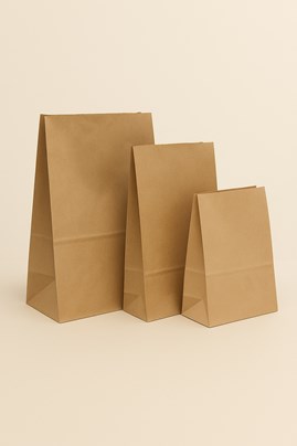 Torba papierowa KLOCKOWA 220x110x280 / BRĄZOWA