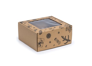 pudełko fasonowe, karton z okienkiem, pudełko świąteczne, opakowanie prezentowe, karton 200x200x100