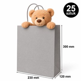 Torba prezentowa 230x120x300 mm szara 25 szt