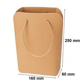 Torba z tektury karbowanej 160x60x250mm, sznurek papierowy