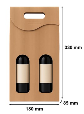 Pudełko karbowane 180x85x330mm / 2 wina