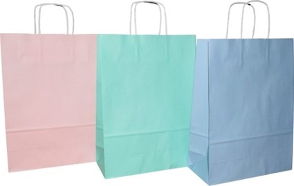 Pakiet - Torba papierowa na prezent 240x100x320 PASTEL. NIEB. 10 szt