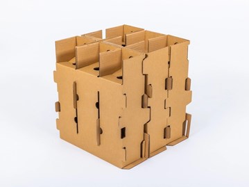 Karton klapowy 353x342x370 mm – transportowy karton na 9 butelek