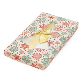 Pudełko ozdobne z oknem choin/śnieżki 200x120x20mm