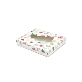 Pudełko ozdobne choinka/prezenty 195x155x30mm