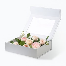 Pudełko Magnetyczne Białe z okienkiem 200x150x55mm(zew) B6 Prezentowe