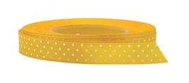 Wstążka Satynowa w Kropki Żółta 25mm / 22m