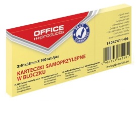 Żółte karteczki samoprzylepne 38x51mm 3x100szt.