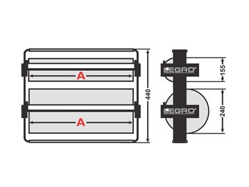 Legro Dyspenser do papieru pakowego podwójny 40cm