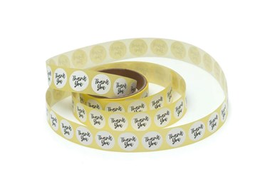 Naklejki okrągłe Białe Fi25mm Thank You - wzór 5