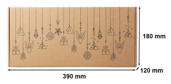 karton świąteczny geometria, pudełko kraftowe święta, karton fasonowy z nadrukiem, opakowanie świąteczne, pudełko ozdobne