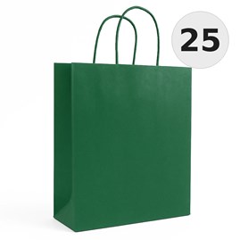 torebka papierowa zielona 180x80x225 mm 25 sztuk