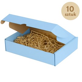 karton niebieski, pudełko fasonowe, karton wykrojnikowy, pakiet 10 sztuk, karton fala E