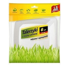 Talerz pulpa trzcina cukrowa 21cm 6szt.JN