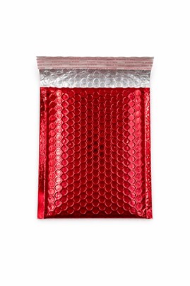 Ozdobna koperta metaliczna czerwona 140x170 mm B6