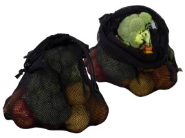 Worek z siatki bawełnianej czarny