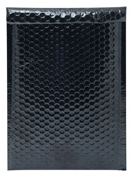 Czarna koperta metaliczna, bąbelkowa