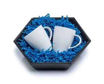 Kosz prezentowy karbowany czarny Duży 245x290