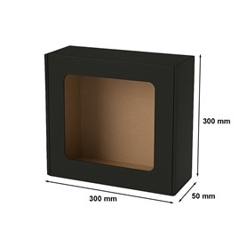 Pudełko ozdobne EKO czarne z oknem 300x300x100mm