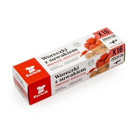 Woreczki z suwakiem do żywności Kuchcik 200x200mm, 16 sztuk
