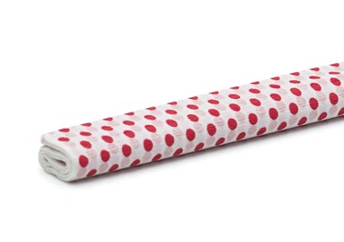 Bibuła Marszczona 50x200cm Biała w czerwone kropki