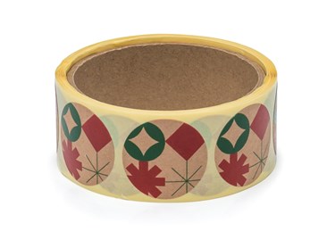 Naklejki okrągłe Kraft Fi35mm Świąteczne Wzorki - 200szt